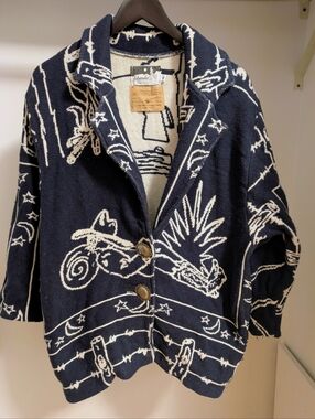 Vintage Silverado Western “Art to Wear” Jacquard Knit Cardigan Size Small